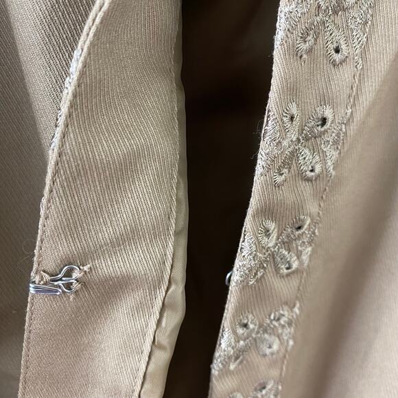 Russel Kemp Catherines Swing Blazer Jacket Women 5X Tan Khaki Embroidered Eyelet - Picture 7 of 11